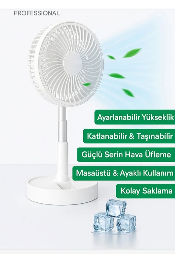 Vantilatör Pembe Renkli Dir. 10 Saat Çalışma Kapasitesi Masa Üstü Ev Iş Osif Araç Içi Şarjlı Fan - 4