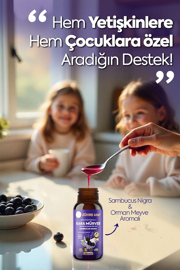 Kara Mürver Sambucus Nigra İçeren Şurup 150 Ml - 2