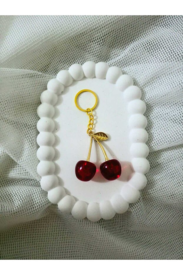 سلسلة مفاتيح كرزية مزدوجة، حلية للحقيبة - 1