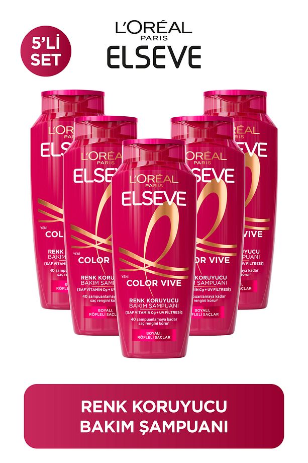 5'li Elseve Color Vive Renk Koruyucu Bakım Şampuanı 300 ml - 1