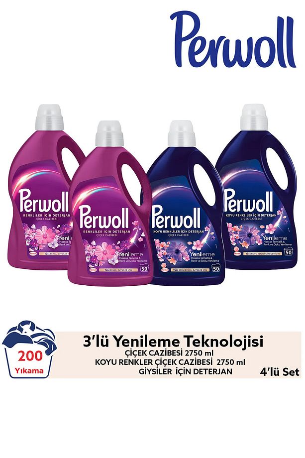 Sıvı Deterjan Yenileme Çiçek Cazibesi 2x2.75L Renkliler + 2x2.75L Koyu Renkler (4'lü Set) - 1