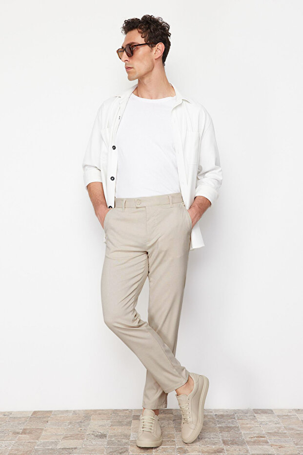 Taş Slim Fit İtalyan Kesim Chino Kumaş Pantolon TMNAW23PL00034 - 5