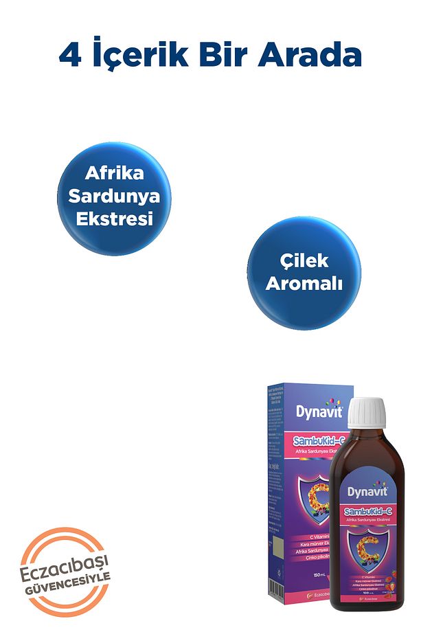 Sambukid-C Şurup 150 mL - Kara Mürver Ekstresi, C Vitamini, Çinko, Afrika Sardunyası Ekstresi - 3