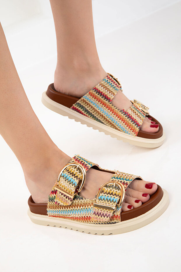 Hasır-Multi Kadın Terlik 20698 - 6