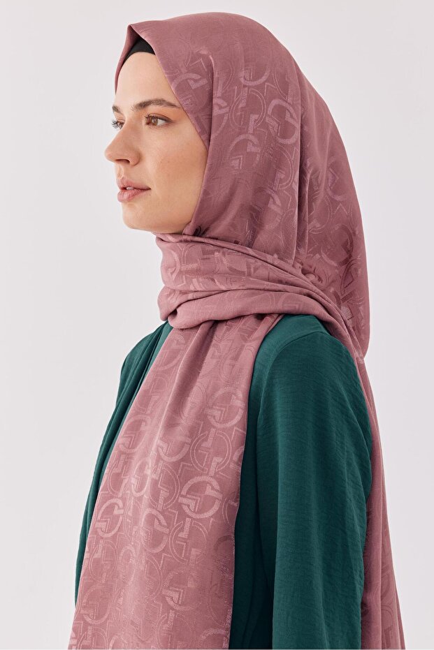 Daka Desen Parlak Jakar Şal - Leylak - 4