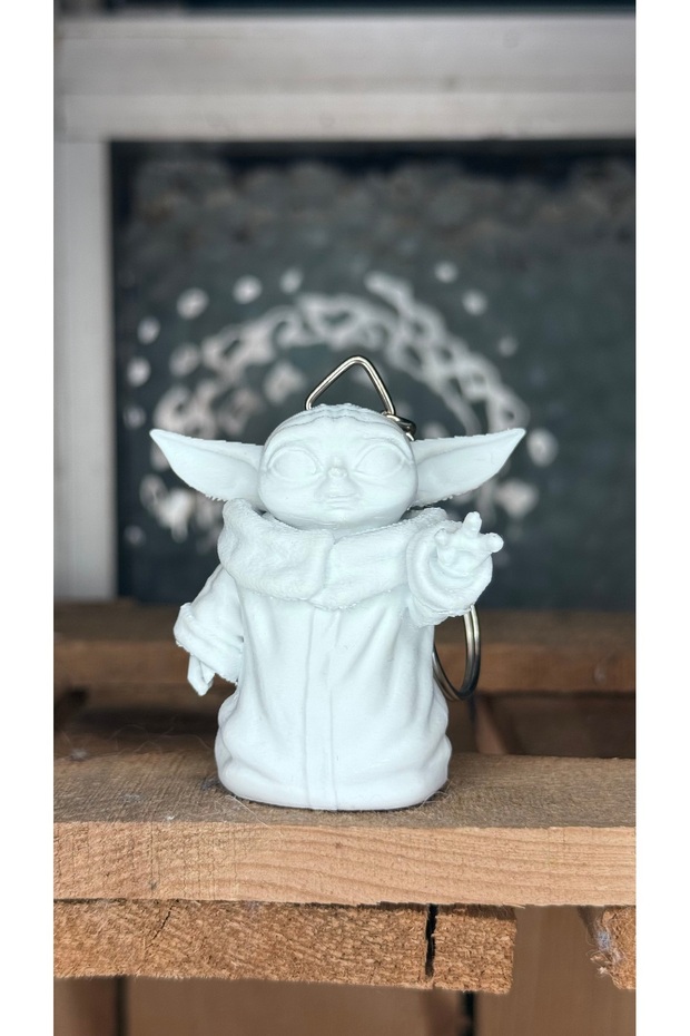 Baby Yoda Keychain – 3D Print Grogu Figure Star Wars Charm Gift - Yoda Keychain