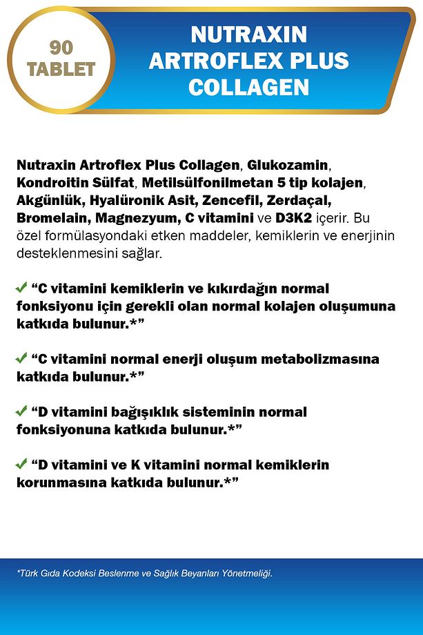 Artroflex Plus Collagen Tip 1 2 3 5 10 90 Tbl Magnezyum Bromelain Yumurta Kabuğu Glukozamin Msm - 3