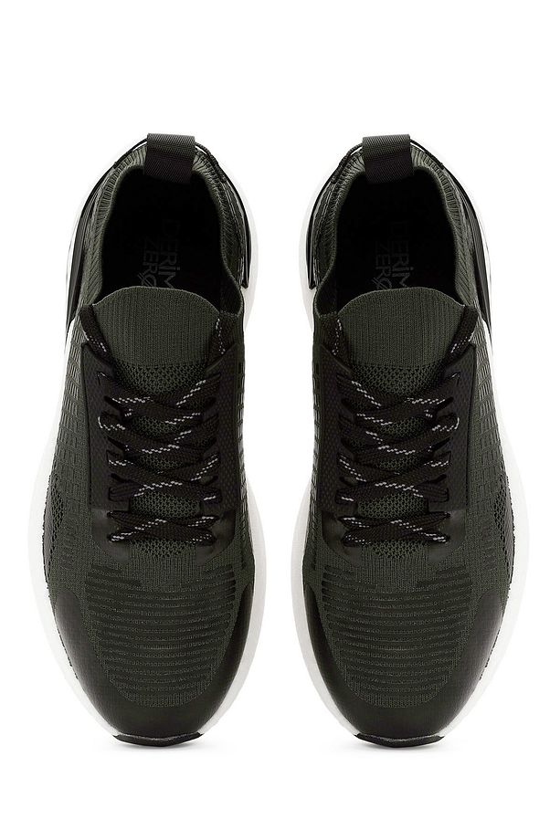 Zero Erkek Yeşil Bağcıklı Kalın Tabanlı Kumaş Sneaker 24sfd69246f - 7