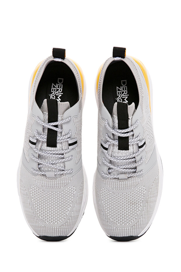 Zero Erkek Gri Bağcıklı Kalın Tabanlı Kumaş Sneaker 24sfd69536f - 9