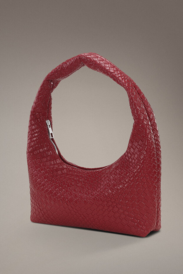 Red Braided Urban Pu Leather Shoulder Bag 277