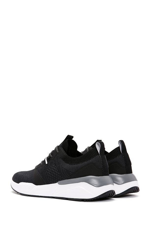 Zero Erkek Siyah Bağcıklı Kalın Tabanlı Kumaş Sneaker 24sfd69536f - 6