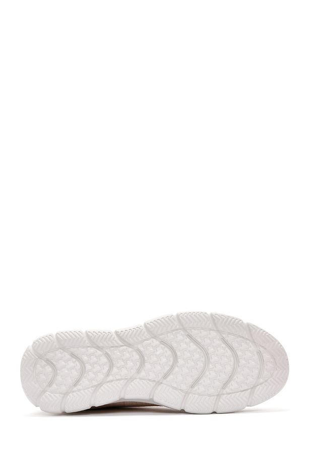 Erkek Bej Bağcıklı Kalın Tabanlı Kumaş Sneaker 24sfd69386f - 4