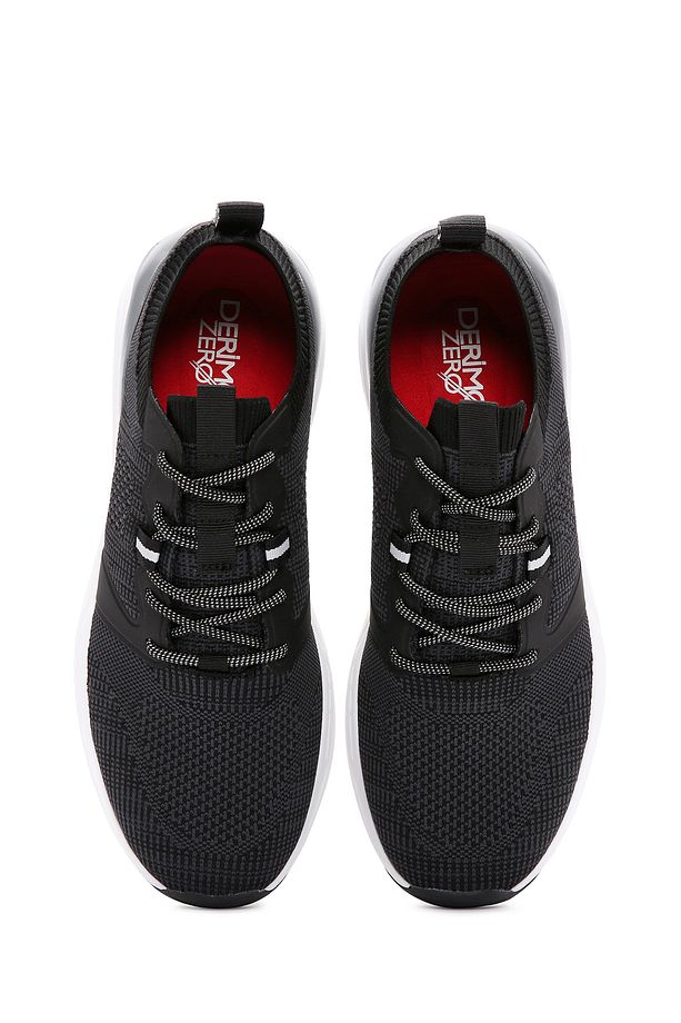 Zero Erkek Siyah Bağcıklı Kalın Tabanlı Kumaş Sneaker 24sfd69536f - 8