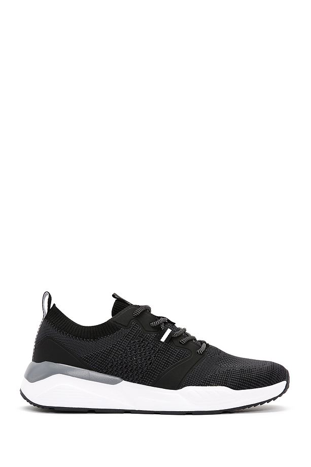 Zero Erkek Siyah Bağcıklı Kalın Tabanlı Kumaş Sneaker 24sfd69536f - 1