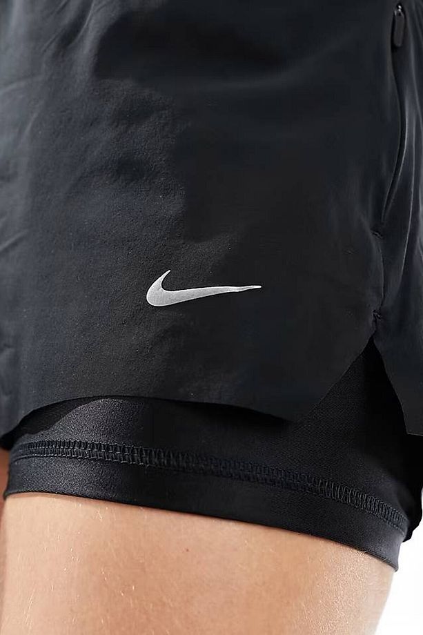Dri Fit Swift 3in 2N1 Short Kadın Reflektörlü 3 Cepli Taytlı Şort Siyah - 1