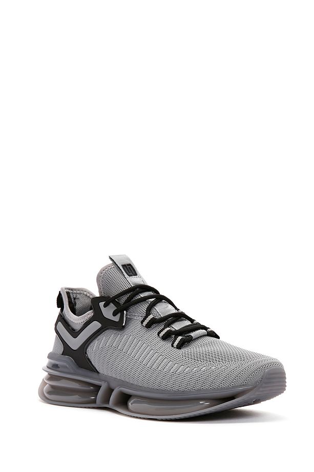 Zero Erkek Gri Bağcıklı Kalın Tabanlı Kumaş Sneaker 24sfd69266f - 7