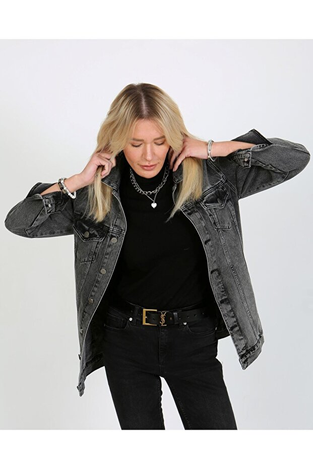 Džínová bunda-černá - 4