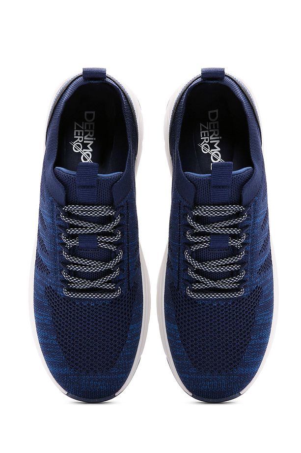 Zero Erkek Lacivert Bağcıklı Kalın Tabanlı Kumaş Sneaker 24sfd69546f - 7
