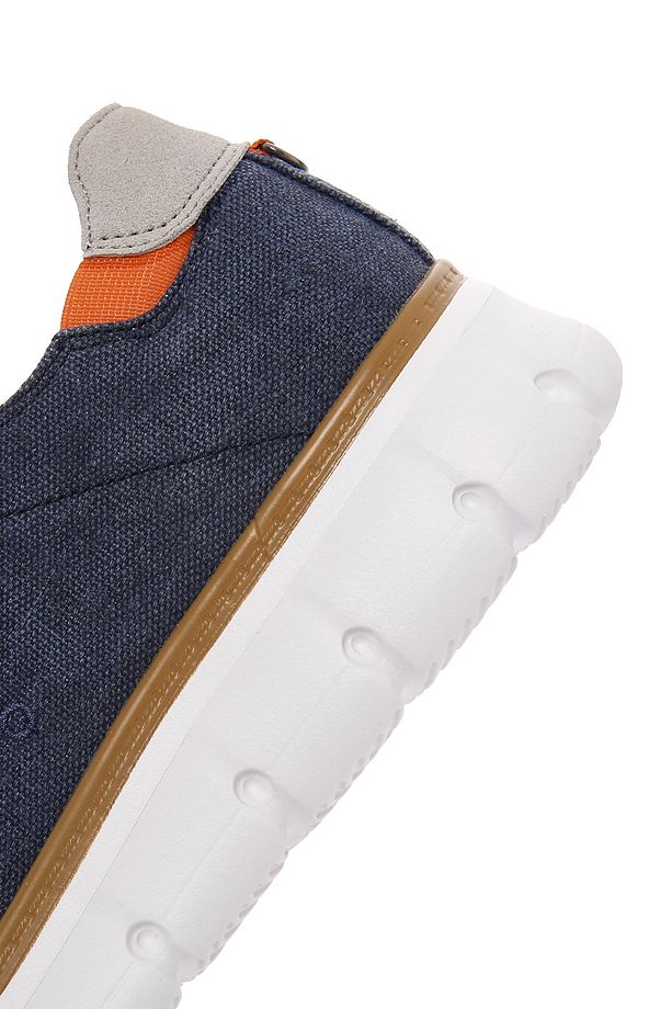Erkek Lacivert Bağcıklı Kalın Tabanlı Kumaş Sneaker 24sfd69386f - 8