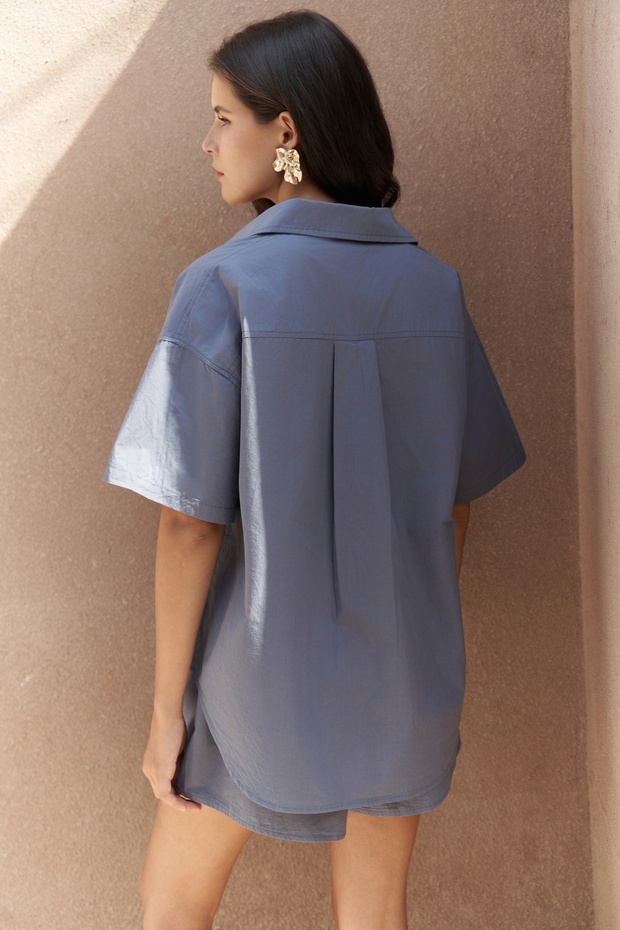 Corfu İndigo Gömlek Şort Takım - 5