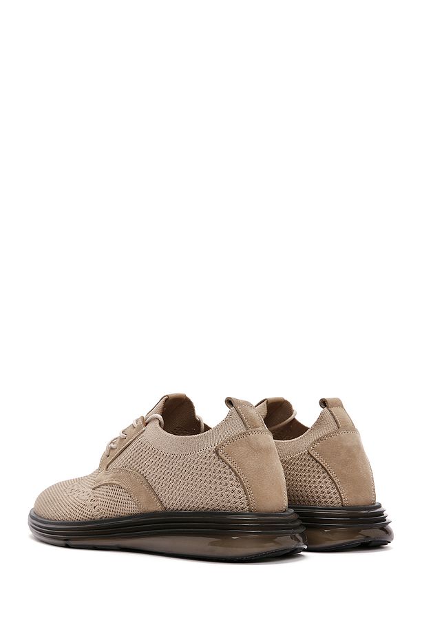 Erkek Vizon Kalın Tabanlı Nubuk Detaylı Bağcıklı Kumaş Sneaker 24SFD63706F - 5