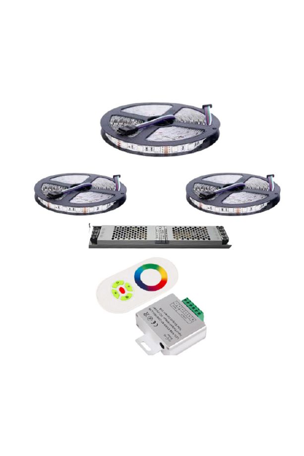 Rgb Şerit Led 20 Metre Dokunmatik Kumanda Ultra Slim Trafo 3 Çip 5050 İç Mekan - 4