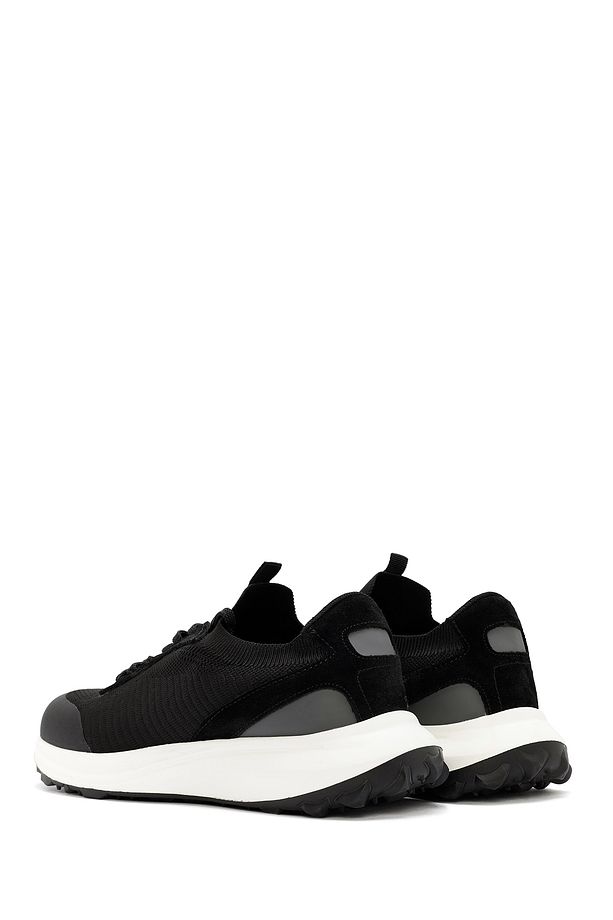 Zero Erkek Siyah Bağcıklı Kalın Tabanlı Kumaş Sneaker 24sfd62196f - 5