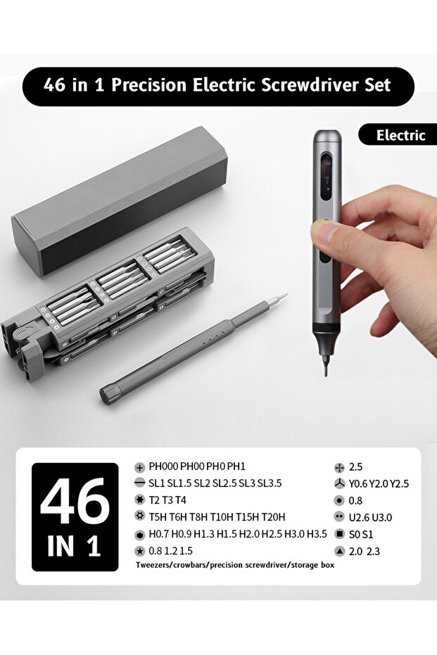 46 in 1-Electric Precision Screwdriver Set 8 32 43 46 in 1 Torx Hex Phillips Magnetic Screwdriver Bi