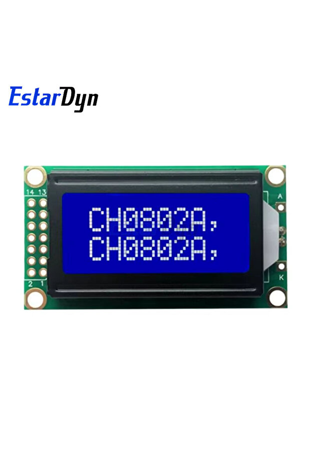 شاشة LCD زرقاء 0802 بحجم 8×2 حرف، وحدة عرض LCD بجهد 5 فولت مع إضاءة خلفية زرقاء