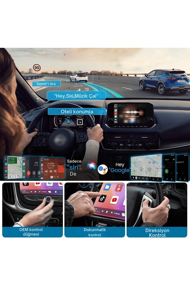 Carlinkit 3in1 Video Destekli 4GB/32GB Kablosuz CarPlay & Android Auto Smart AI Box Netflix&Youtube - 3