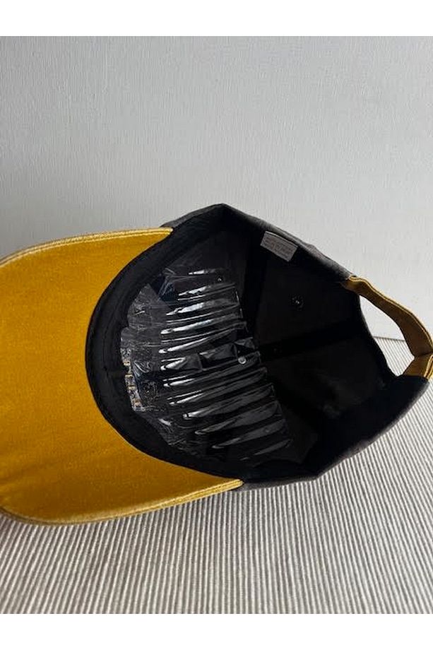 Original The Black Yıkamalı Eskitme Model Arkasından Ayarlanabilir Unisex Sarı-Kahverengi Şapka - 7