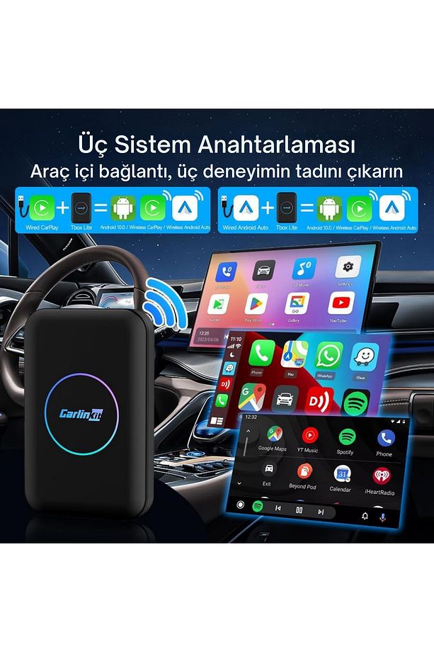 Carlinkit 3in1 Video Destekli 4GB/32GB Kablosuz CarPlay & Android Auto Smart AI Box Netflix&Youtube - 4