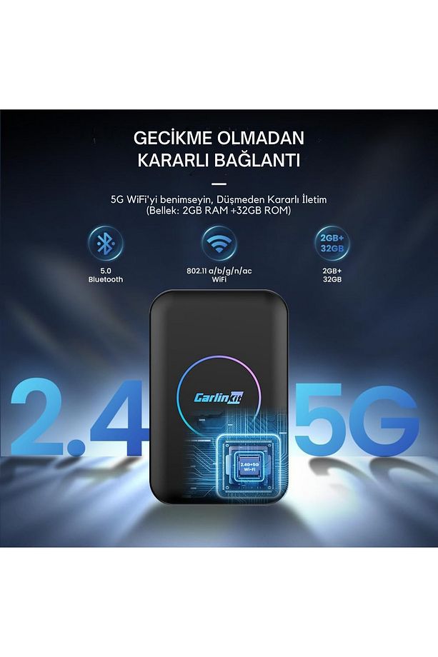 Carlinkit 3in1 Video Destekli 4GB/32GB Kablosuz CarPlay & Android Auto Smart AI Box Netflix&Youtube - 6