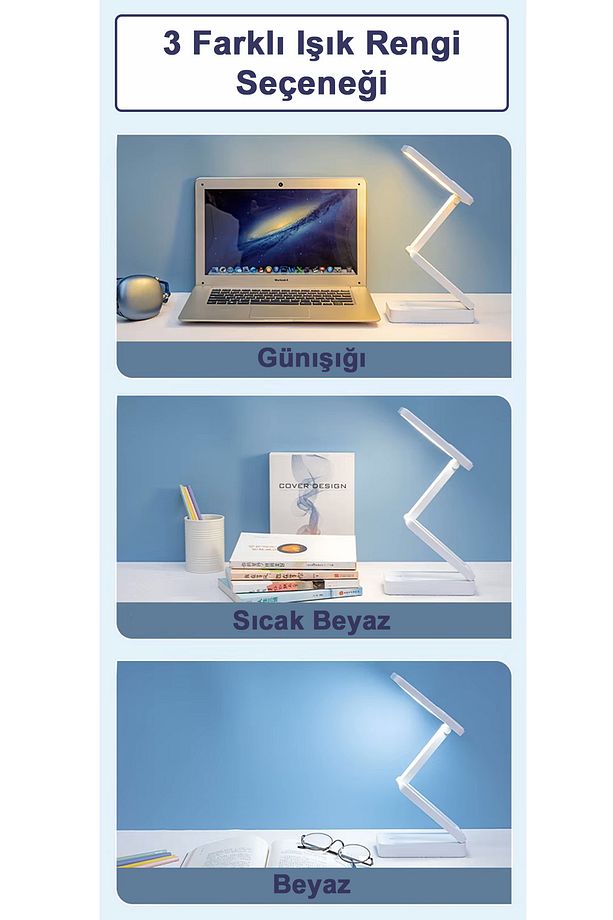 Masaüstü Şarjlı Katlanabilir Portatif Led Aydınlatma / GT-CL11G/GT-CL11P - 5