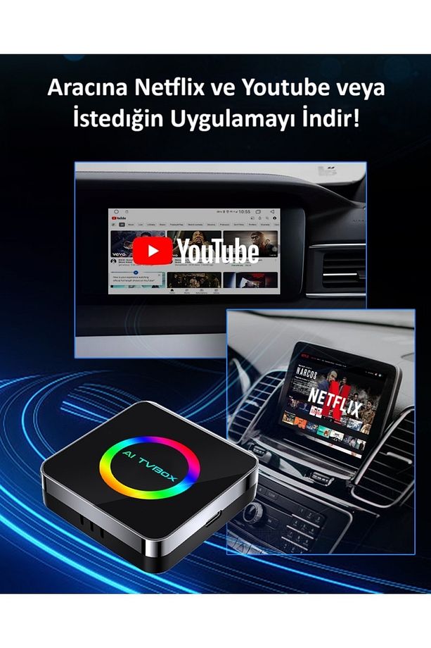 CarPlay Ai Box Youtube, Netflix,& Kablosuz Carplay&Android Auto 4+64 ANDROİD 14 - 5