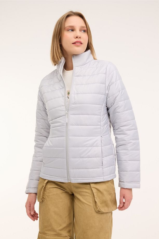 Wb Padded 1sn659 4pr Açık Gri Kadın Mont - 1