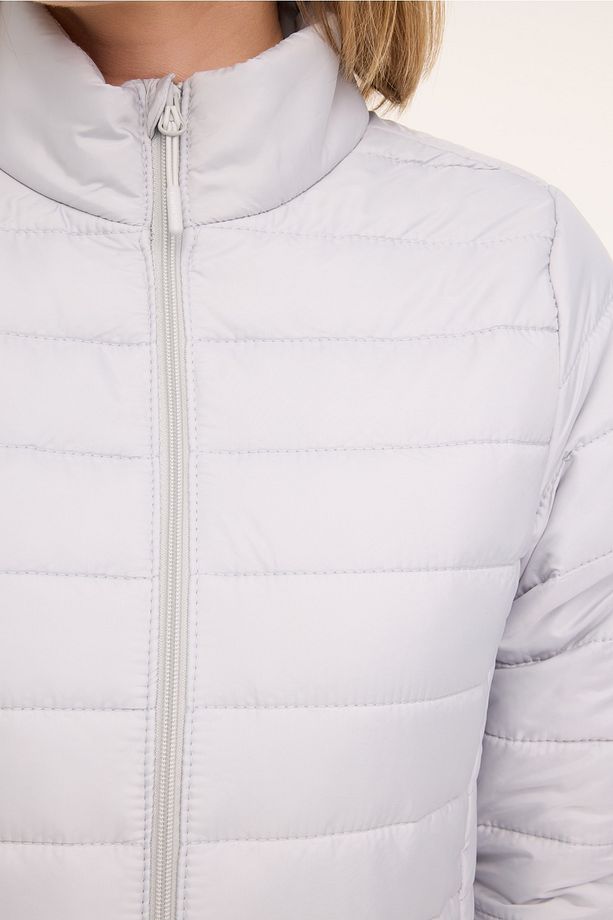 Wb Padded 1sn659 4pr Açık Gri Kadın Mont - 4