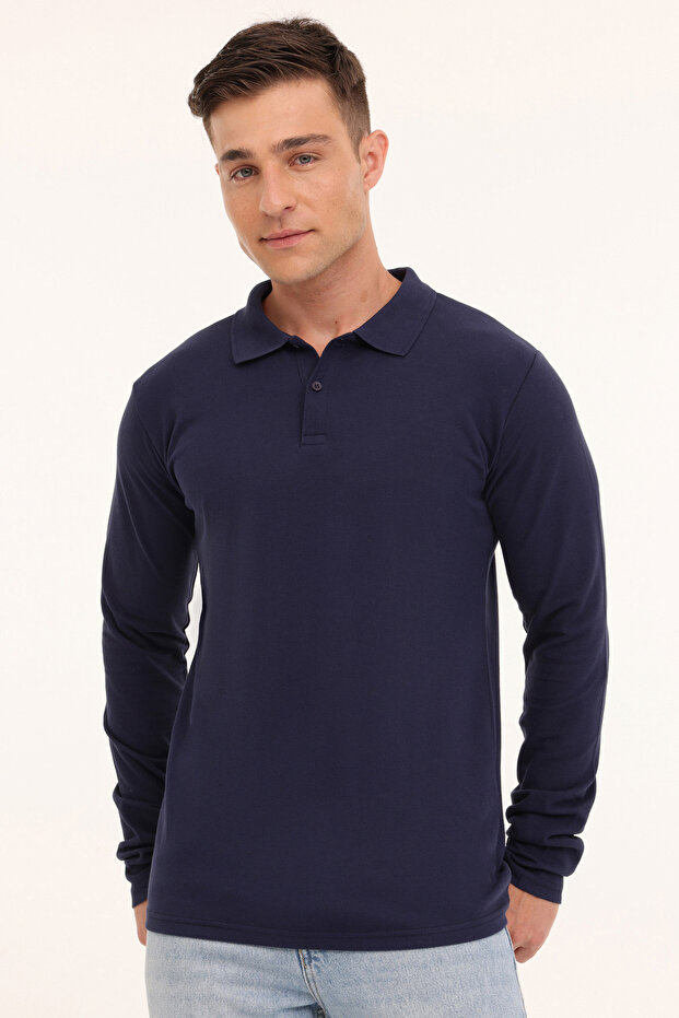 Mb Sn329 Ukol Polo 4Pr Navy Men's Long Sleeve T-Shirt