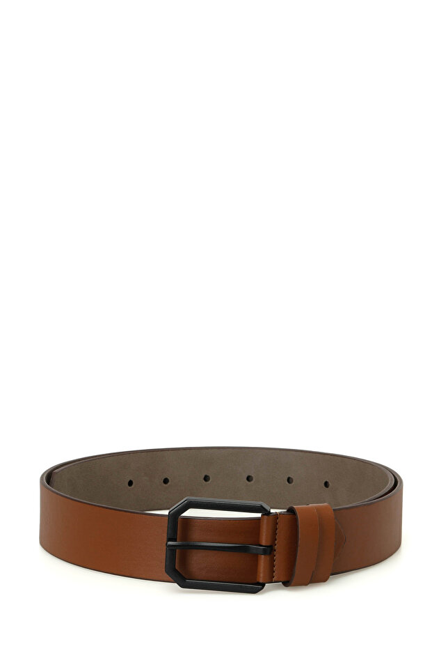 Bl Hexbuckle 4Pr Brown Men's Belt