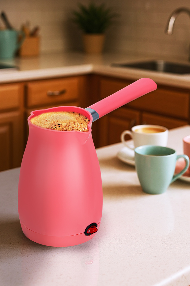 Caffeen Türk Kahvesi Makinesi Elektrikli Cezve Pembe - 1