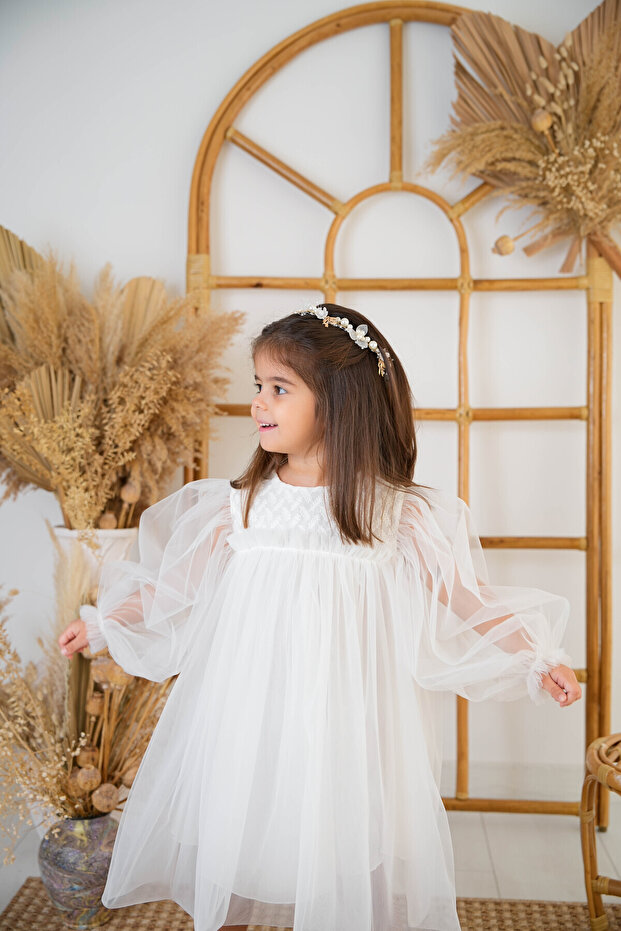 Brodeli Tül Elbise - 5