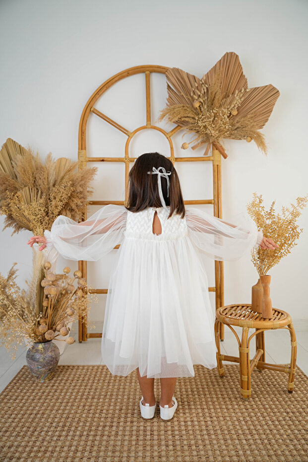 Brodeli Tül Elbise - 3