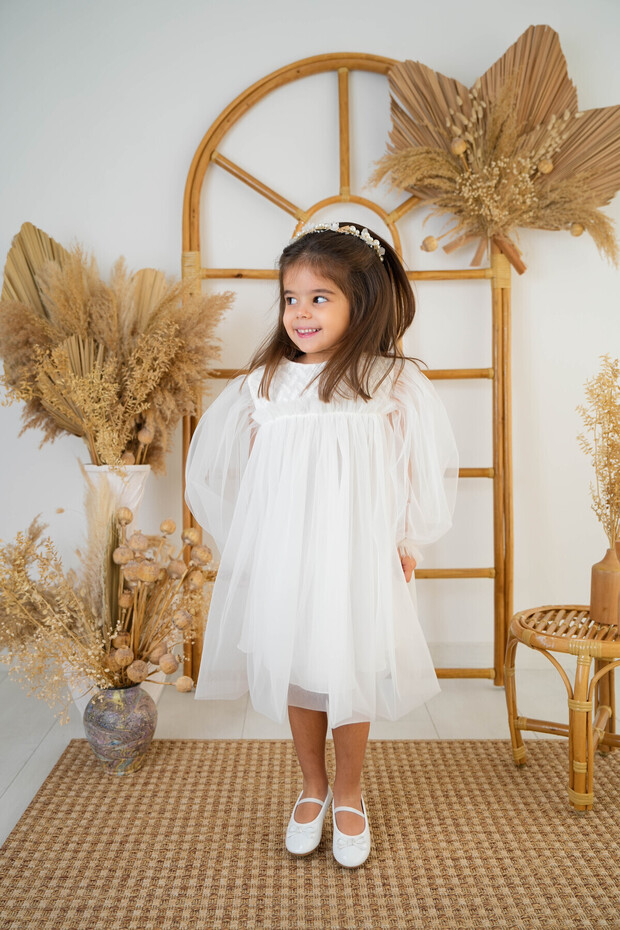 Brodeli Tül Elbise - 1