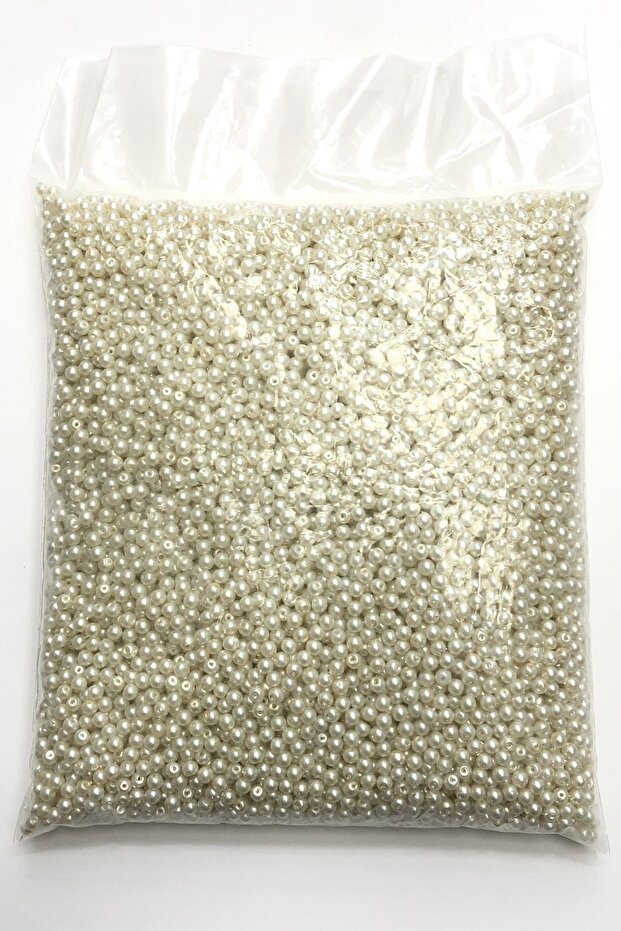 خرز زجاجي لؤلؤي كريمي 4 ملم