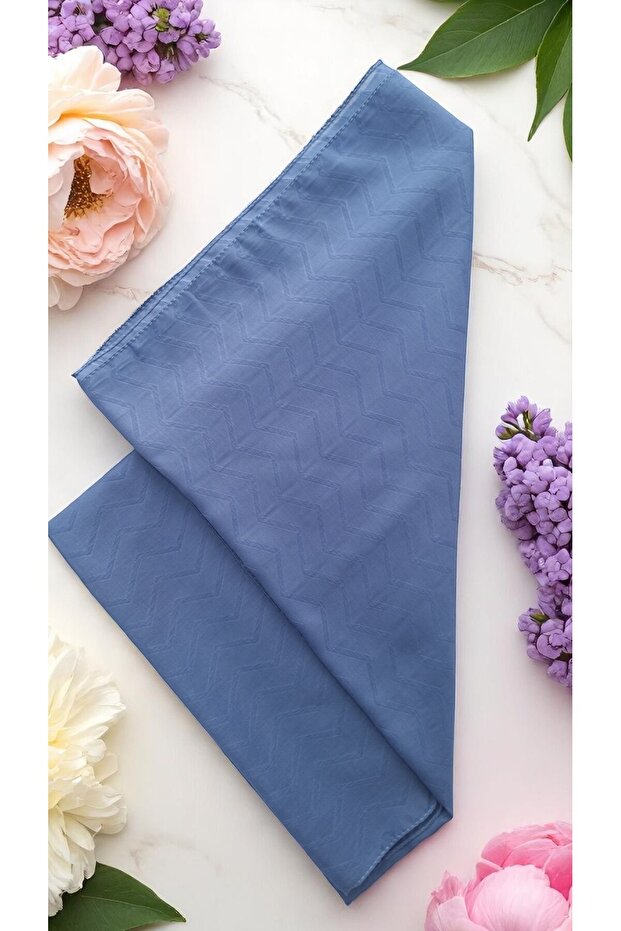 شال بنمط متعرج - أزرق - 3