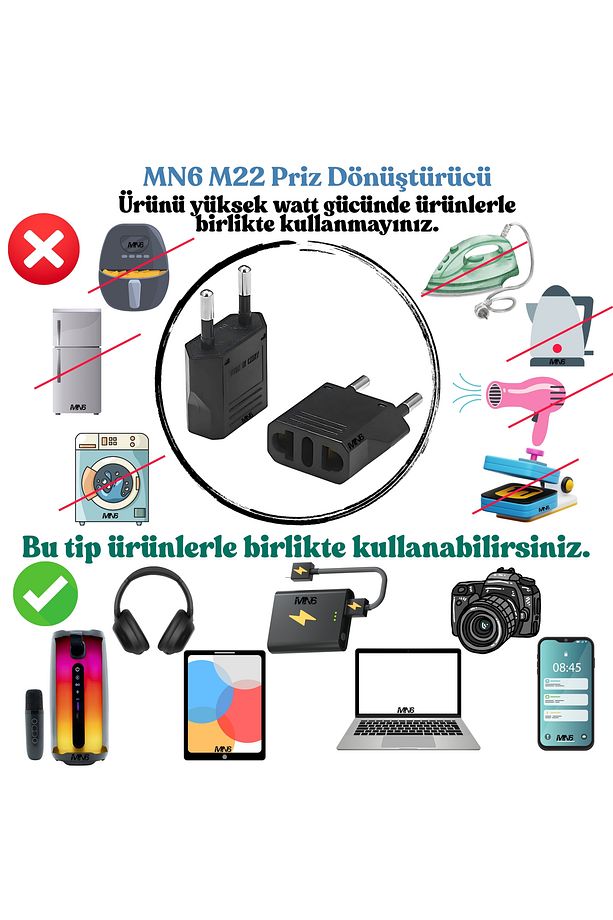 M22 Priz Dönüştürücü/1 Adet/a-kalite Fiş Çevirici Adaptör-şarj Aleti Fiş Dönüştürücü - 7