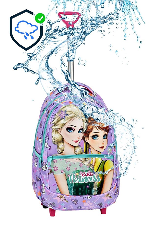 حقيبة مدرسية ابتدائية بنمط فروزن مع ممسحة + حقيبة غداء - 2