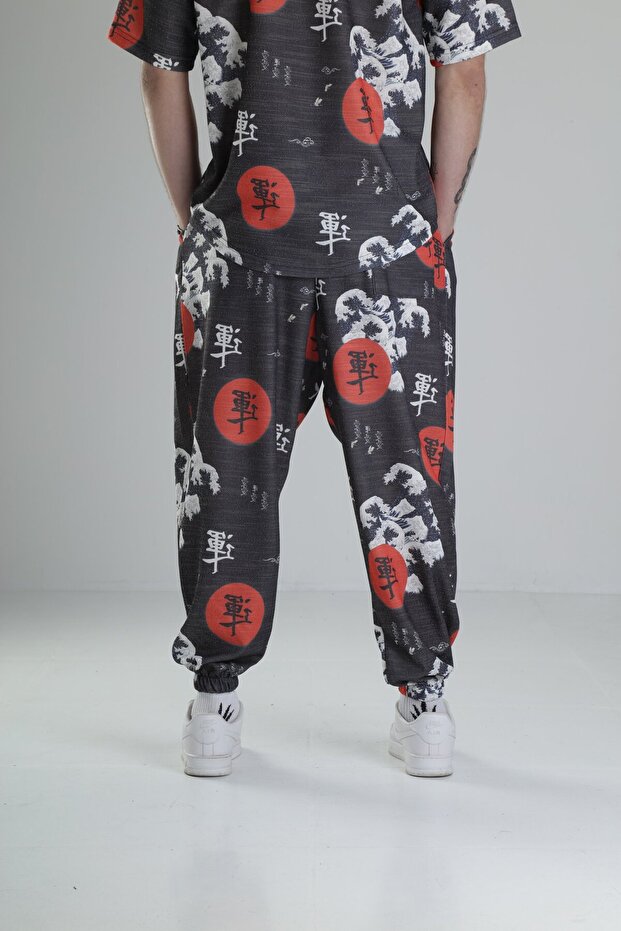 Red Chinese Patterned Suit - 7