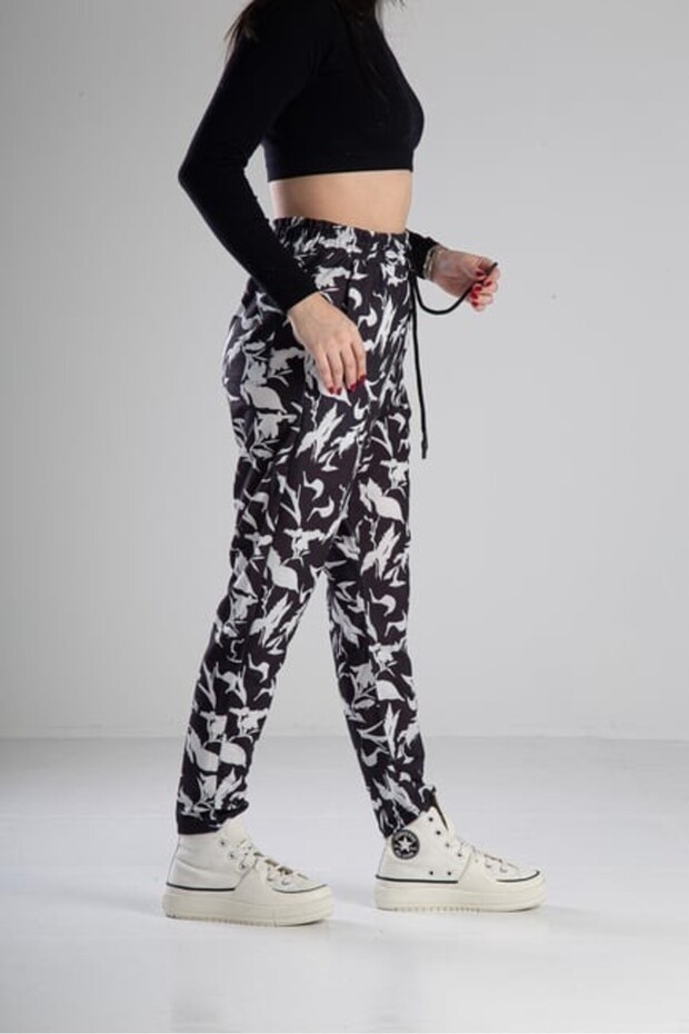 Yaprak Desenli Jogger Pantolon - 2