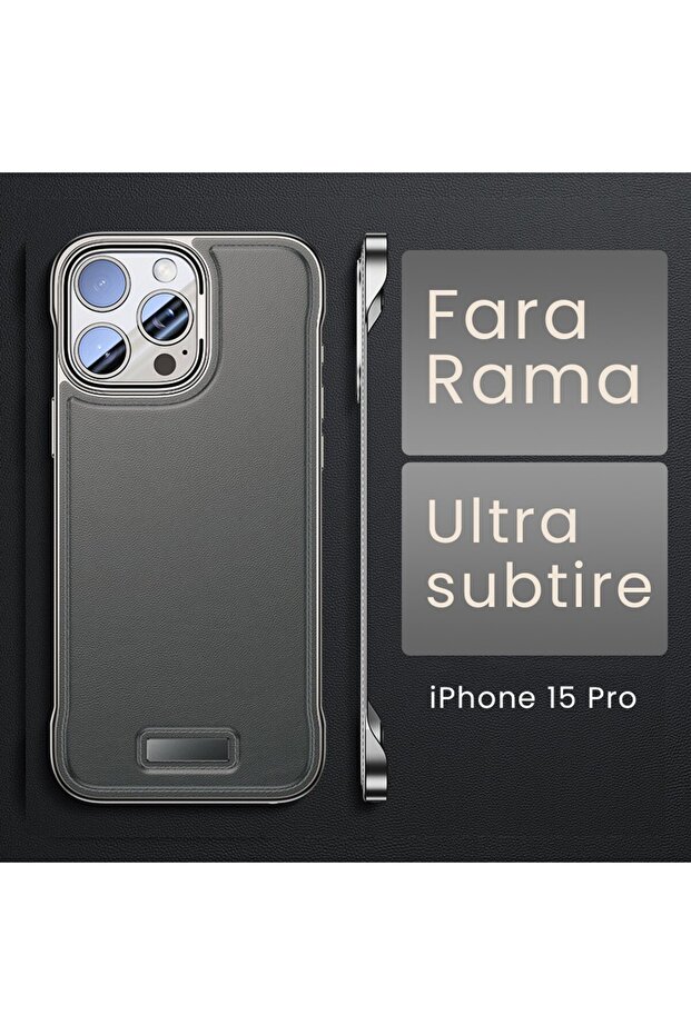 Case for iPhone 15 Pro, protective case, Flippy, Modern Design, Thin, Gray - 2